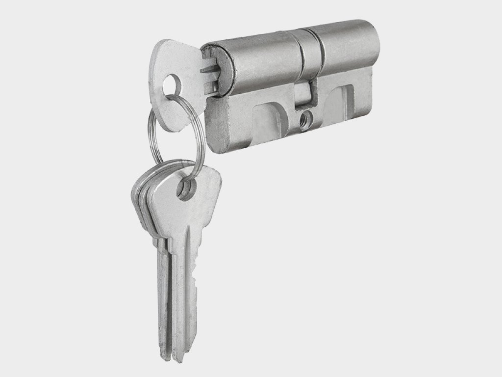Цилиндровый механизм из алюминия «ключ-ключ» с 3 ключами в комплекте Новый Уренгой